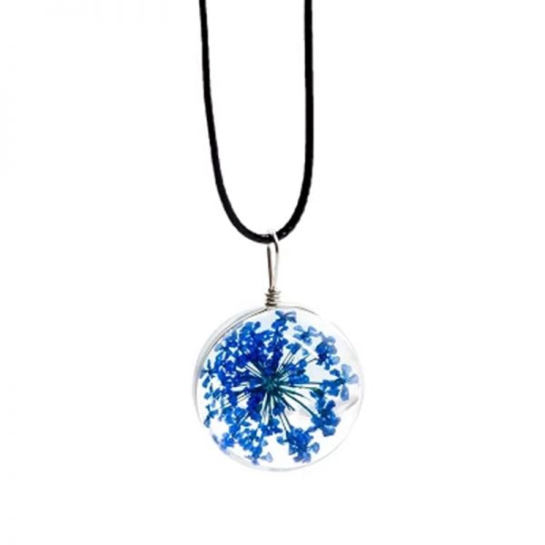 Fashion Dried Flower Glass Ball Women Necklace Pendant Rope Chain Necklace for Women Strip Leather Choker Wedding Jewelry 2018 - Image 4