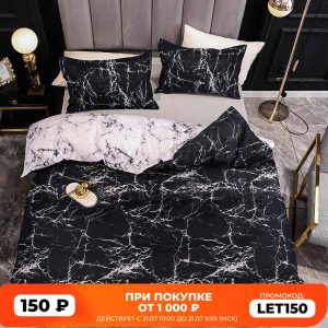 Marble Bedding Set For Bedroom Soft Bedspreads For Double Bed Home Comefortable Duvet Cover Quality Quilt Cover And Pillowcase