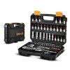 DEKO 53pcs car repair tools, multi-function socket set, torque wrench, tool box for woodworking, portable auto repair kit, tools