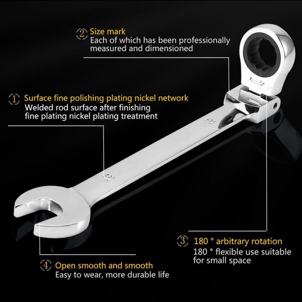Car Repair Ratchet Wrench Set,Key Wrench,Spanners Hand Tool,Universal Key Spanner,Car Repair Tool,Car Key Set. - Image 2