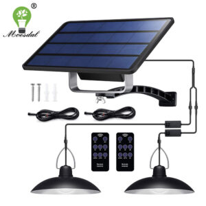 IP65 Waterproof Double Head Solar Pendant Light Outdoor Indoor Solar Lamp With Cable Suitable for courtyard, garden, indoor etc,