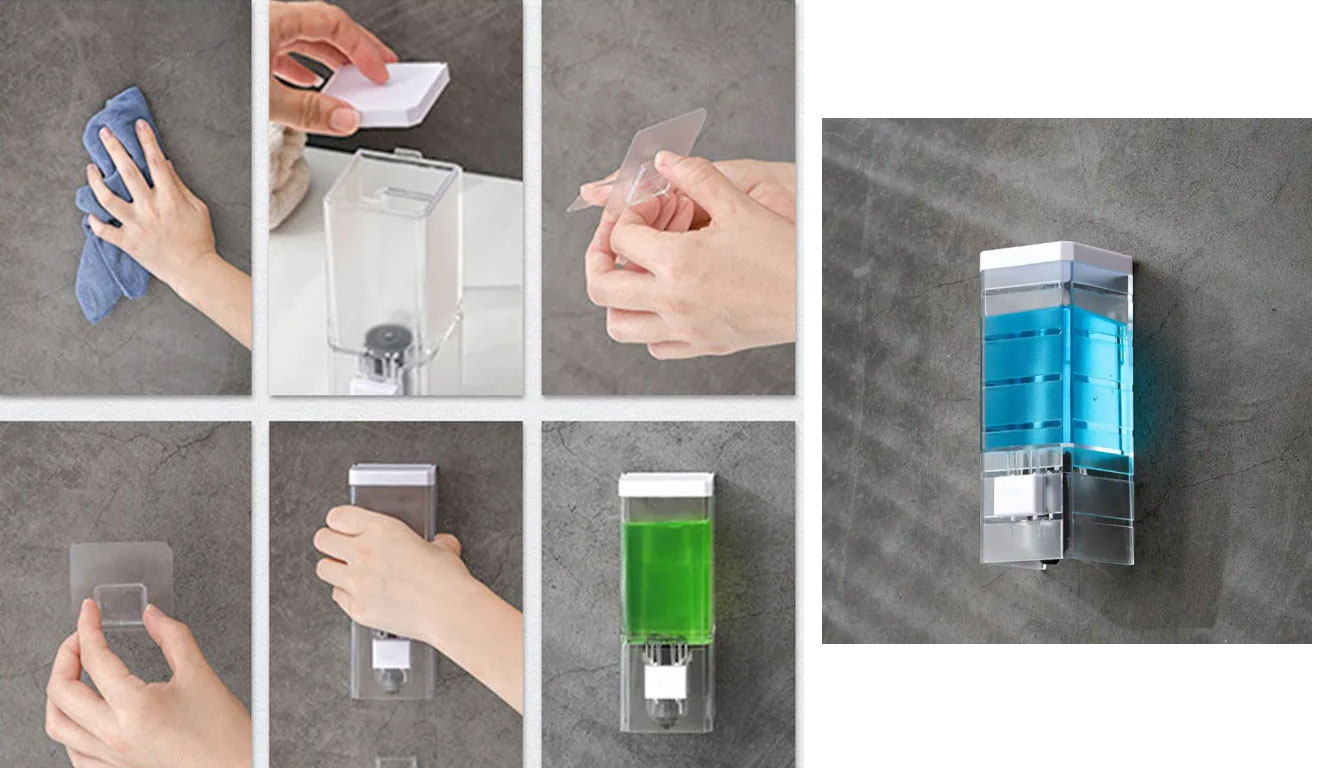 Easy installation and convenience  shampoo / soap wall dispensers