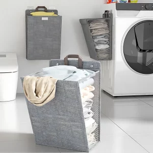 Foldable laundry basket- wall mount option