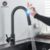 Kitchen Faucet with touch sensor on/off - color black