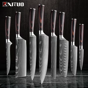 Kitchen Chef Knives Set - Carbon Stainless Steel