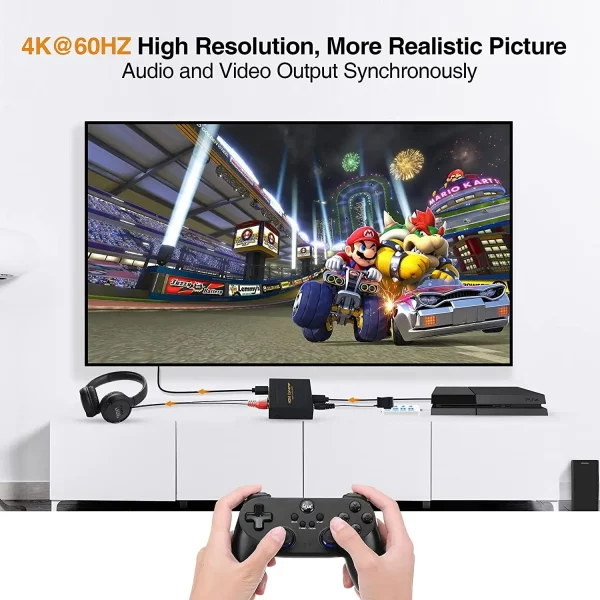 HDMI-Compatible Audio Extractor Converter HD+ Audio ( SPDIF + RCA L/R Stereo ) for Fire Stick Xbox PS5 Support 3D HDCP2.2 18Gpbs - Image 5