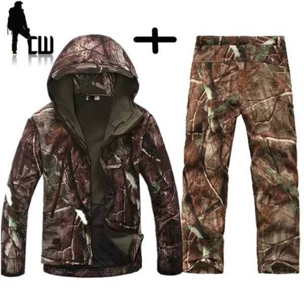 Men's Camo Tactical Soft Shell Jacket - Camouflage Outdoor