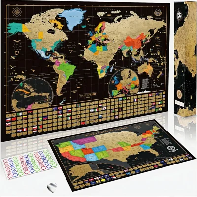 One Scratch Map - Large World Map