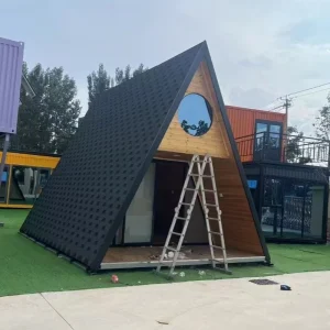 HOT! Steel structure triangular prefab container house customizable tiny home