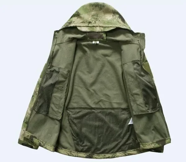 Men's Camo Tactical Soft Shell Jacket - Camouflage Outdoor - Image 3