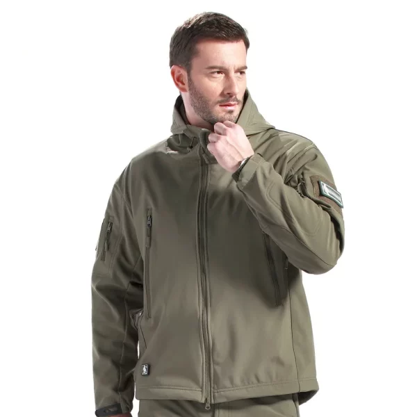 Men's Camo Tactical Soft Shell Jacket - Camouflage Outdoor - Image 4