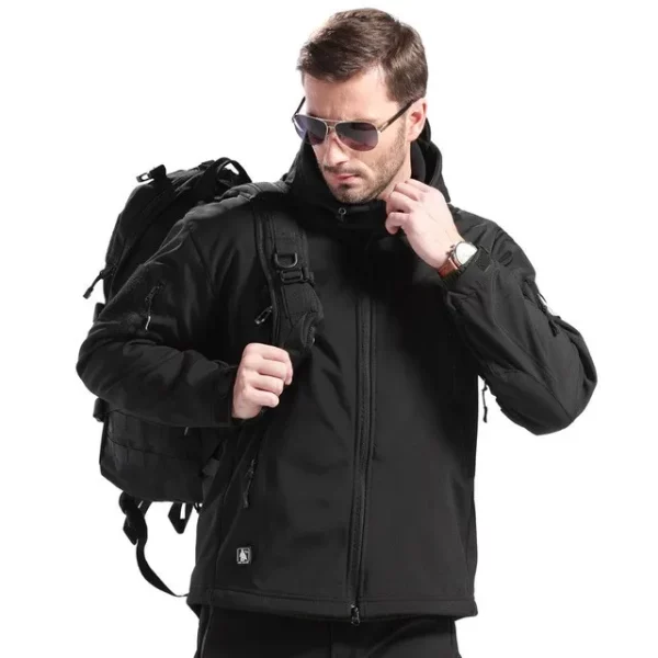 Men's Camo Tactical Soft Shell Jacket - Camouflage Outdoor - Image 2