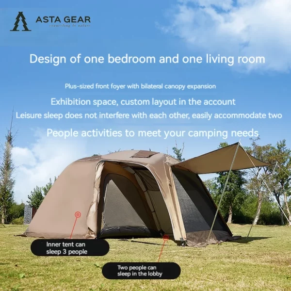 Foldable Lightweight Family Camping Tent - Image 2