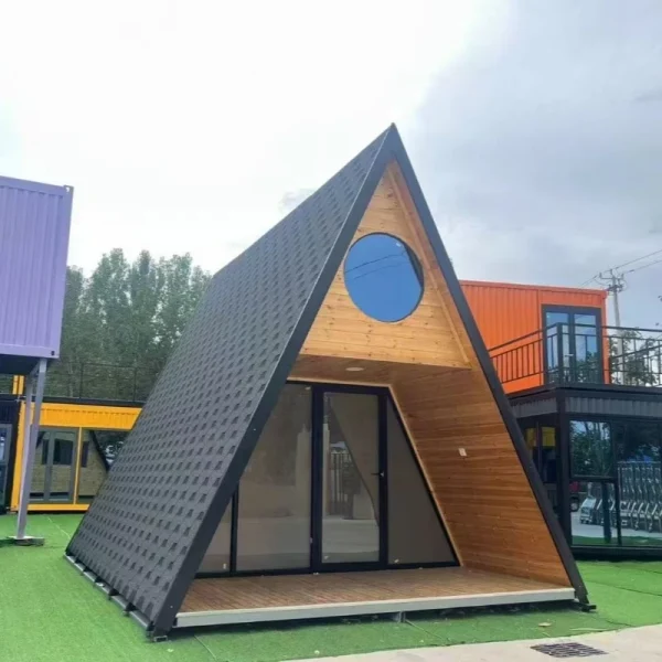 HOT! Steel structure triangular prefab container house customizable tiny home - Image 4