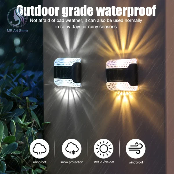 Waterproof Solar Up-Down LED Wall Light - Image 4