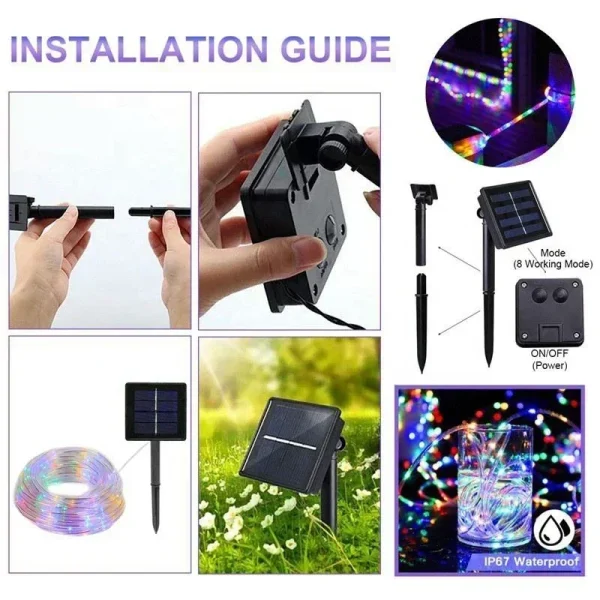 Waterproof Solar LED Rope Lights Outdoor - Image 5