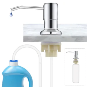 2-in-1 Soap Dispenser with Dishwashing Liquid Pump and Extension Tube for Kitchen Sink