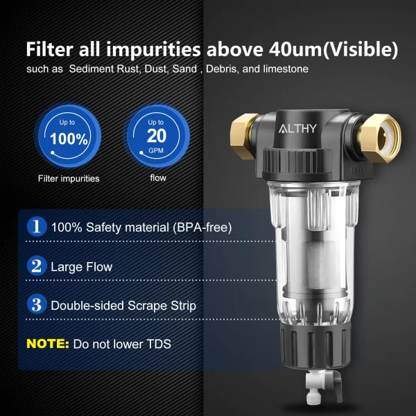 Whole House Spin-Down Sediment Pre-Filter, Backwash : Mesh Water Purifier - Image 2