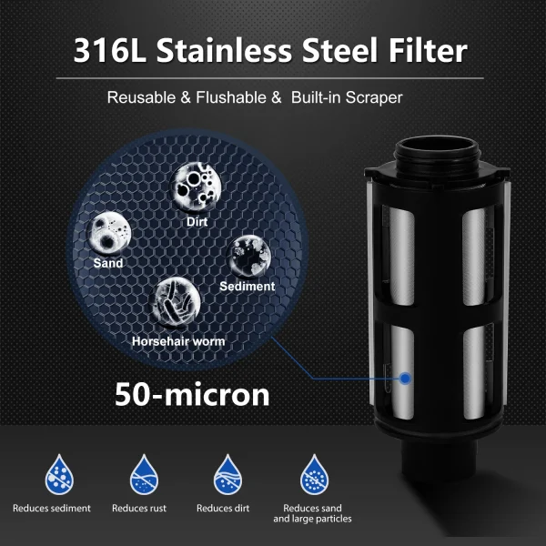 Whole House Spin-Down Sediment Pre-Filter, Backwash : Mesh Water Purifier - Image 3