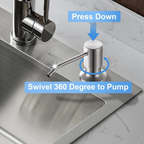 2-in-1 Soap Dispenser with Dishwashing Liquid Pump and Extension Tube for Kitchen Sink - Image 2
