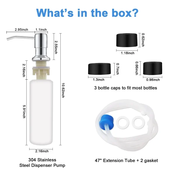 2-in-1 Soap Dispenser with Dishwashing Liquid Pump and Extension Tube for Kitchen Sink - Image 6