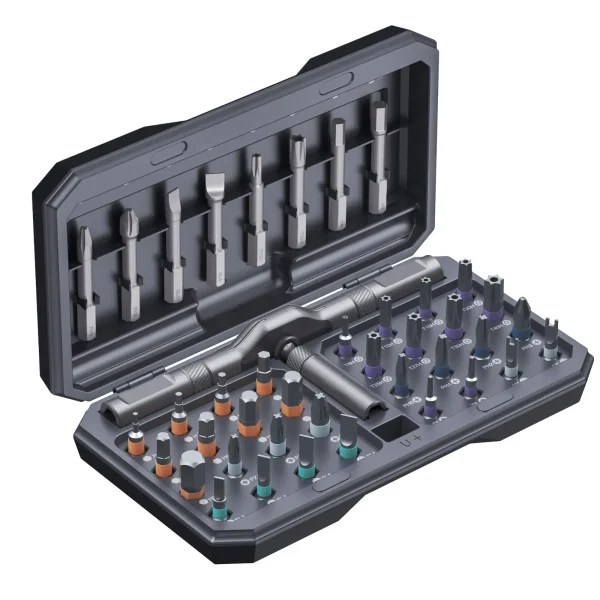 Multi-Bit Ratchet Screwdriver Set 42 in 1 – 40 Bits + Ratchet T-Handle for Bike, PC, Electronics & General Repairs