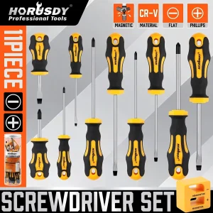 HORUSDY 11-Piece Magnetic Screwdriver Set with Magnetizer