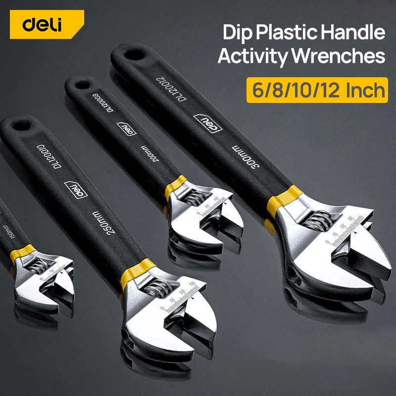 Deli Adjustable Wrench – Carbon Steel