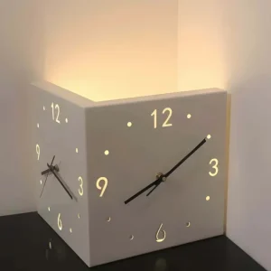Corner Modern Wall Clock, Stylish Double-sided Luminous Wall Clock, Sensor Luminous Corner Wall Clock, Mute Wall Clock