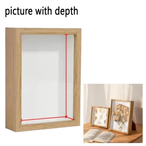 3D Wooden Picture Frames Depth 3cm Solid Wood Dried Flower Photo Frame for DIY Plant Specimen Picture Frame Home Decoration