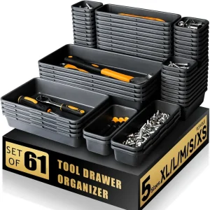 Interlocking Desk Drawer Organizer Tray Set – 5 Sizes