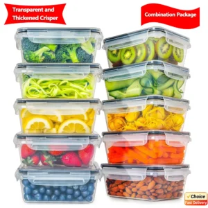 Airtight Food Storage Containers Set with Snap Lids – 4 Pack