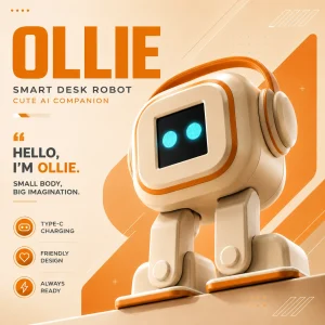 AI Robot Desktop Toy with Voice Interaction & Emotional Companion