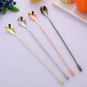 Stainless Steel Cocktail Bar Spoon with Twisted Handle