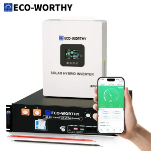 ECO-WORTHY 48V 100Ah LiFePO4 Battery & 5kW Off-Grid Inverter Home Power Kit