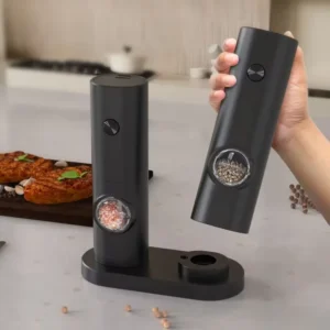 Electric Salt and Pepper Grinder with Adjustable Coarseness and LED Light