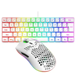 61-Key RGB Gaming Keyboard and Mouse Combo with Mechanical Feel