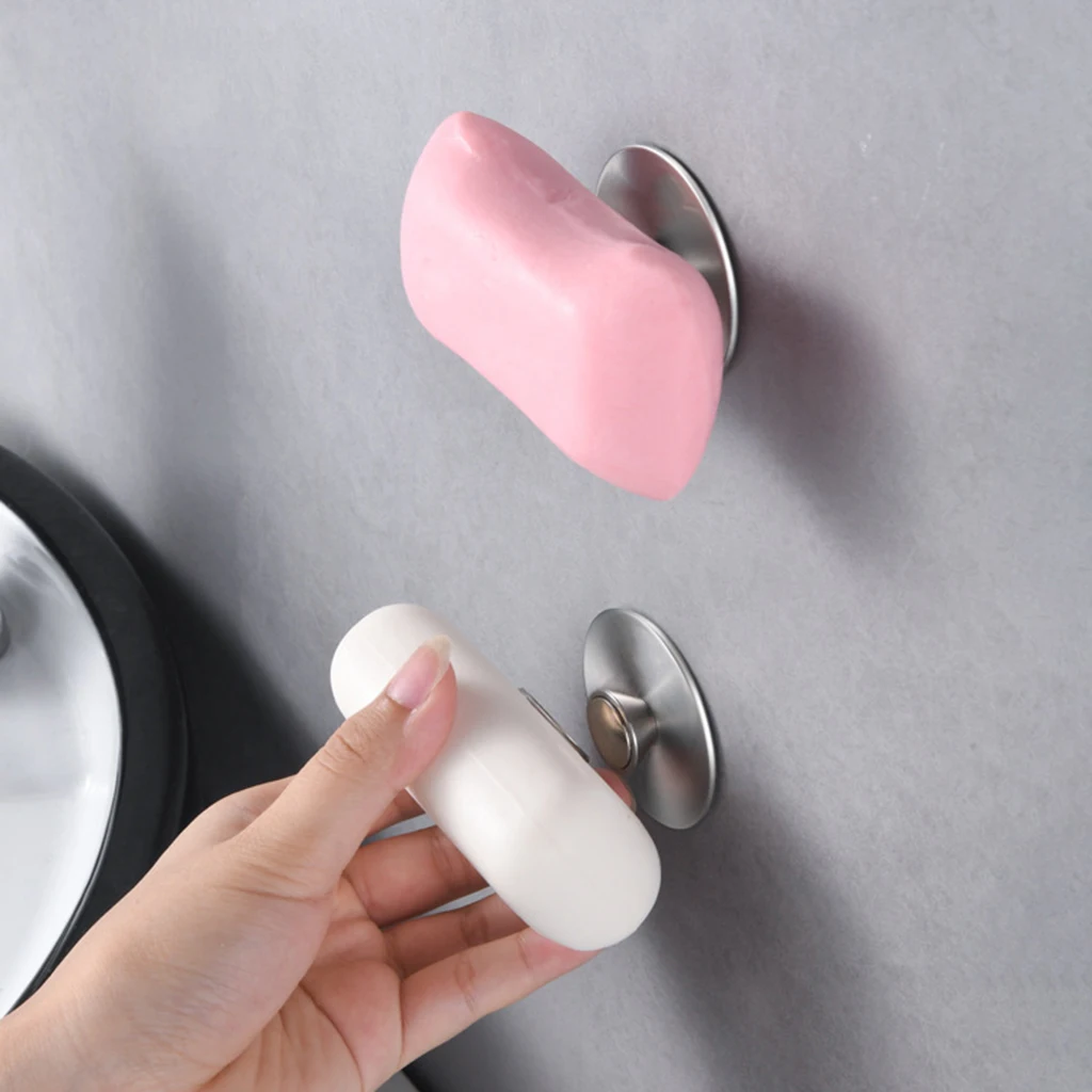 Stainless Steel Magnetic Soap Holder – Wall Mount, No-Drill - Image 2