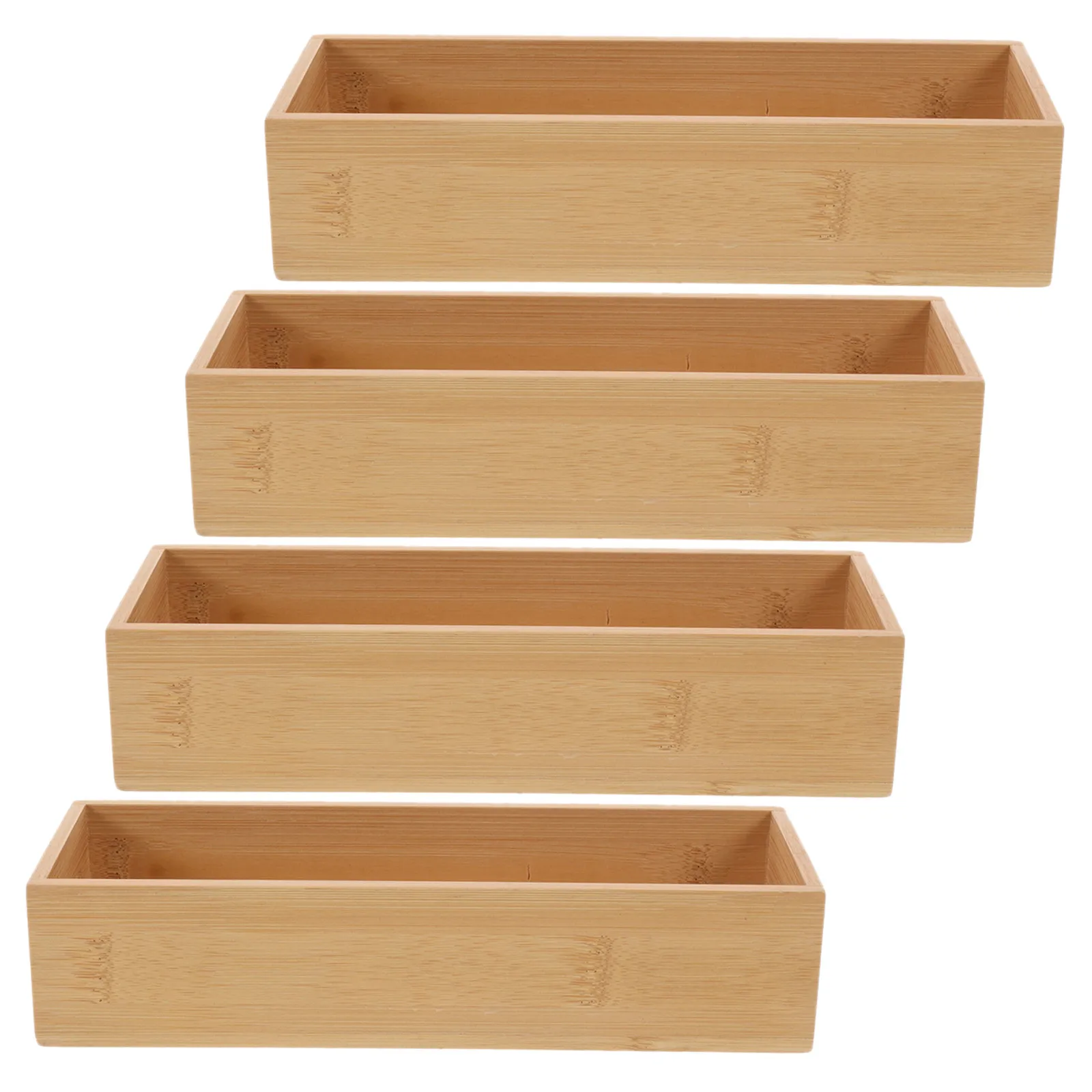 Bamboo Drawer Organizer Boxes – Set of 4, Minimalist Design - Image 6