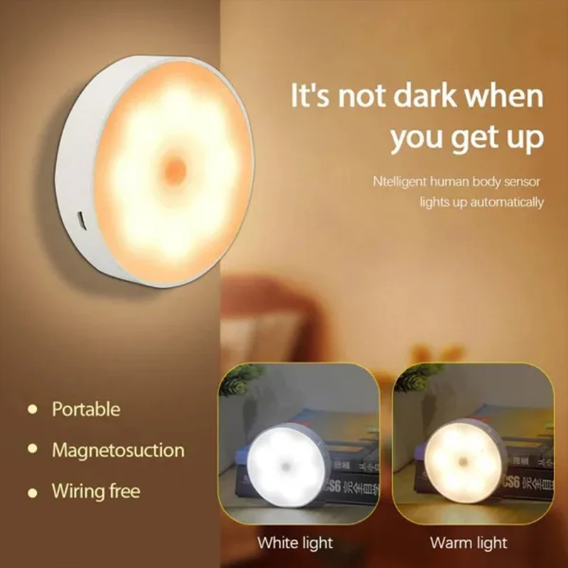 USB Rechargeable PIR Motion Sensor LED Night Light for Closet & Cabinet - Image 2