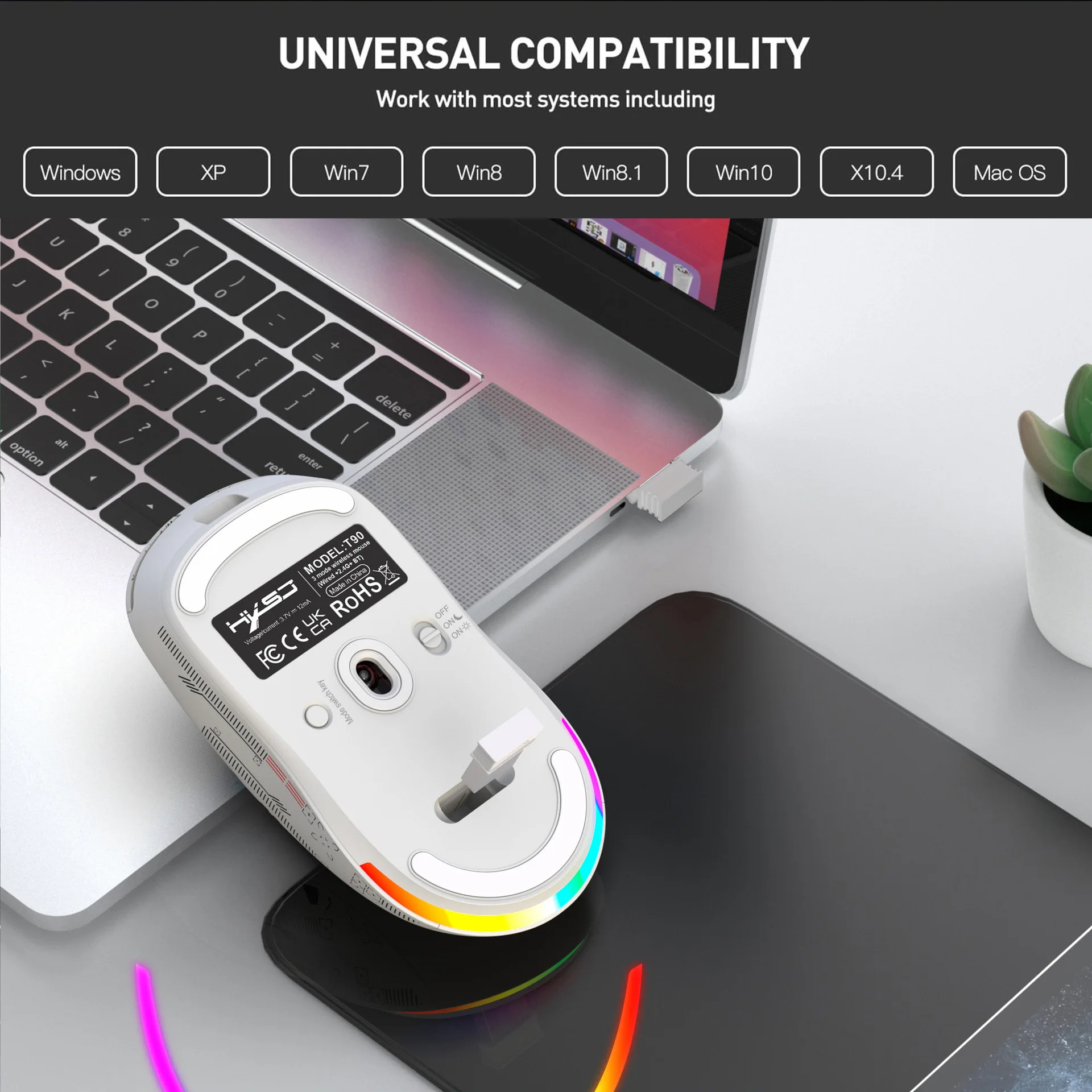 3-Mode RGB Gaming Mouse – Bluetooth, 2.4G Wireless & Wired, Rechargeable - Image 2