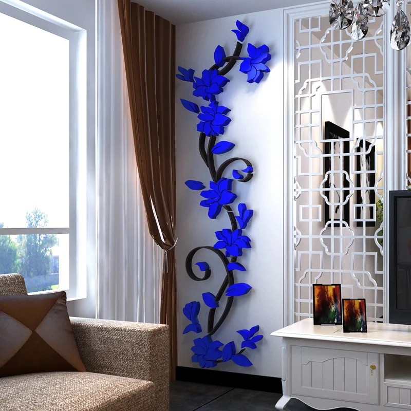 3D Crystal Rose Vine Wall Stickers – Home Décor Accent - Image 6