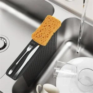 Silicone Sink Divider Mat Non-Slip Kitchen Sink Saddle Silicone Dish Drying Mat Anti-Scuff Heat Resistant