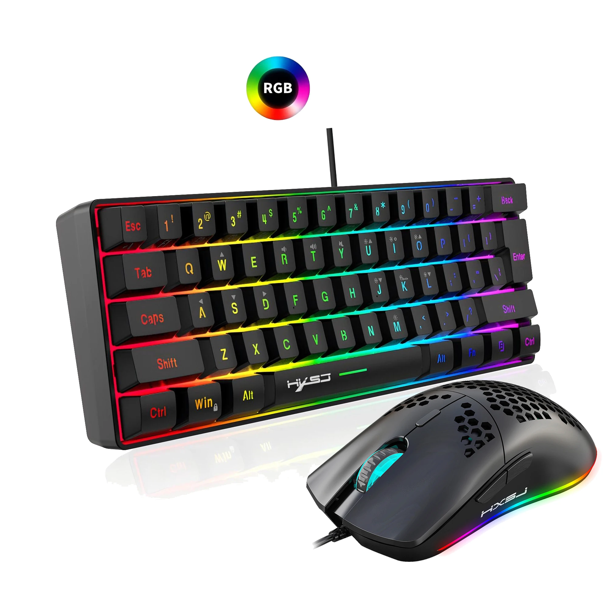 61-Key RGB Gaming Keyboard and Mouse Combo with Mechanical Feel - Image 3