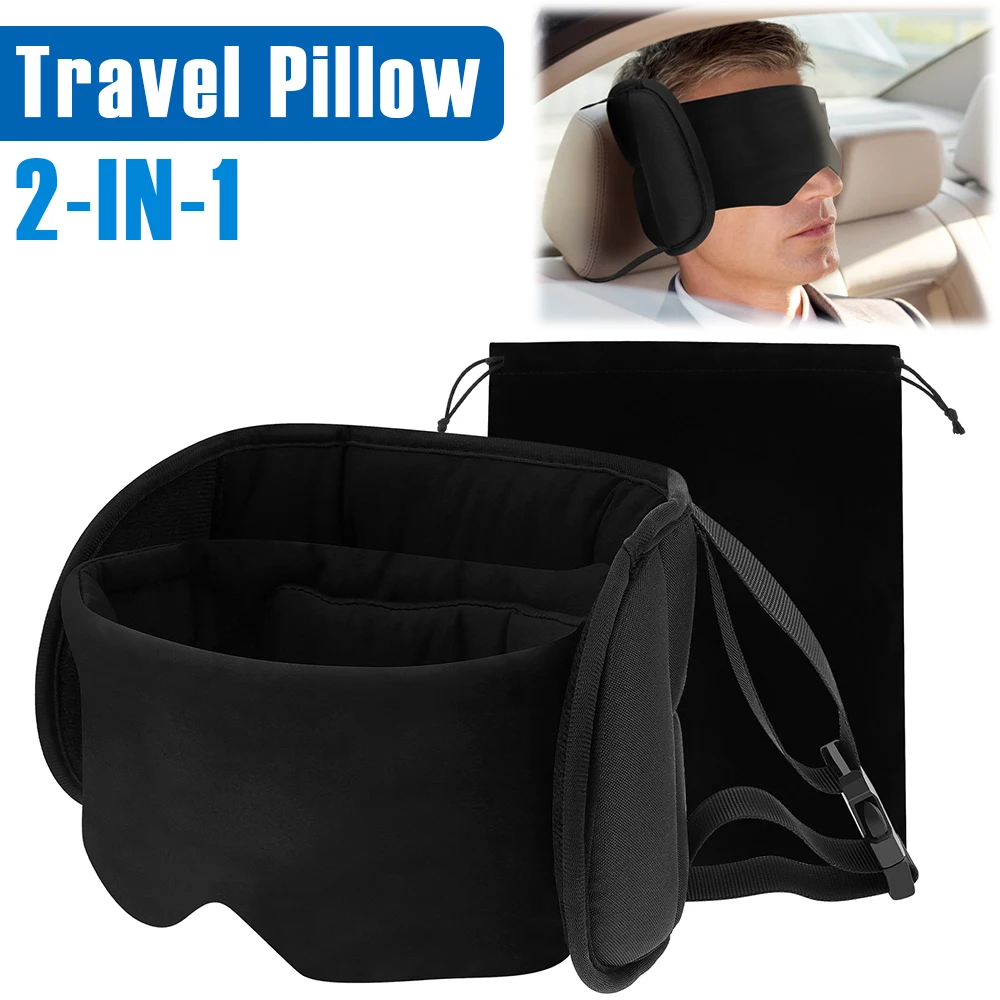 2-in-1 Travel Neck Pillow with Eye Mask and Storage Bag 2-in-1 Travel Neck Pillow with Eye Mask and Storage Bag