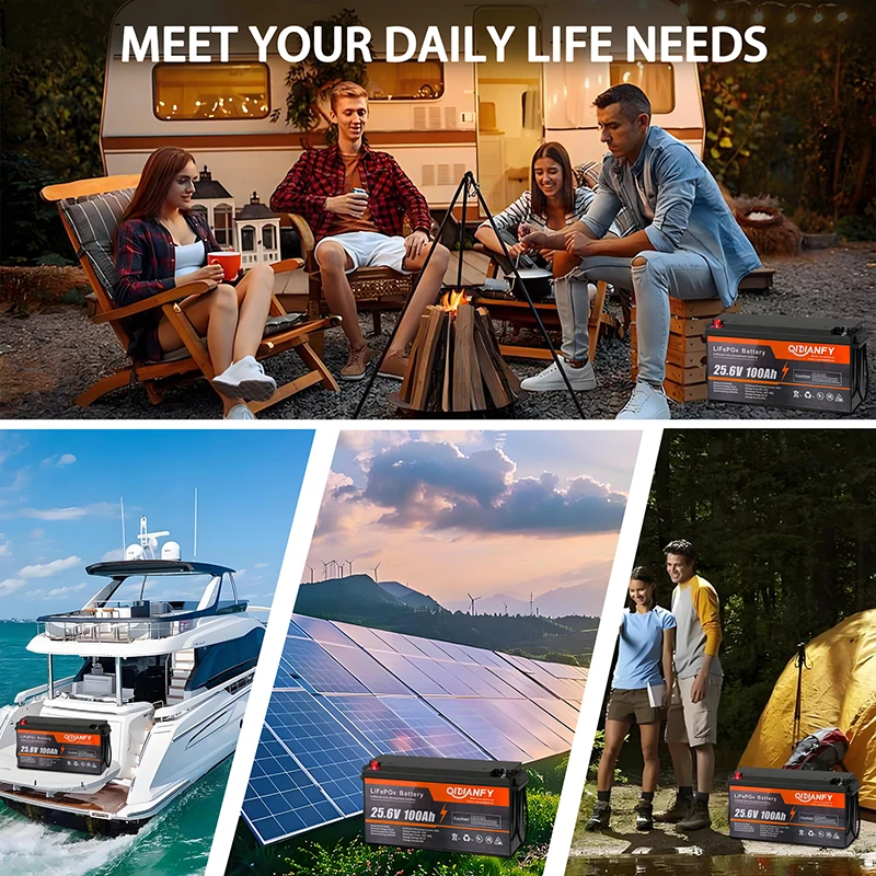 25.6V 100Ah LiFePO4 Battery with 100A BMS – 2560Wh Solar & RV Storage - Image 4