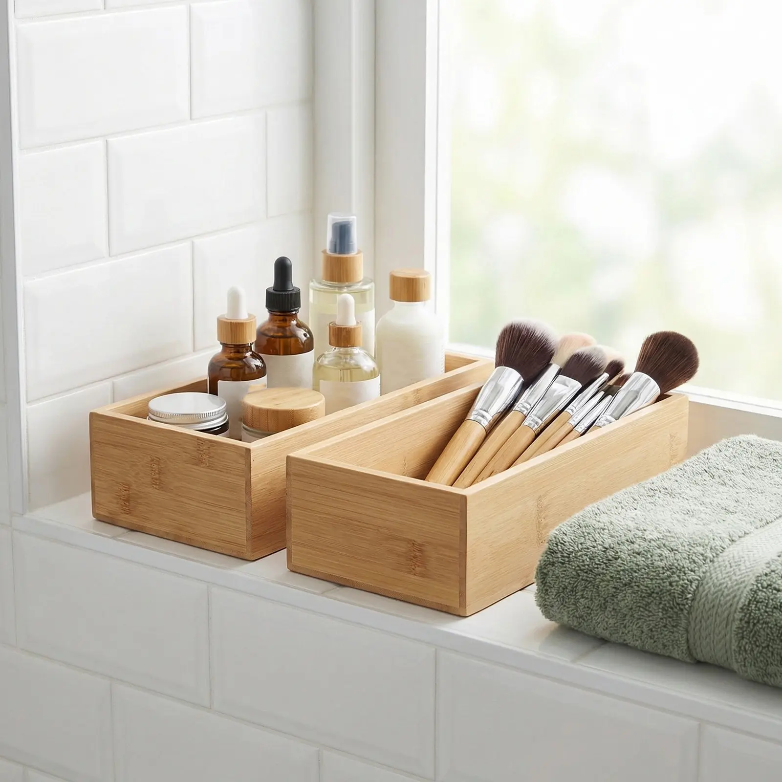 Bamboo Drawer Organizer Boxes – Set of 4, Minimalist Design - Image 5
