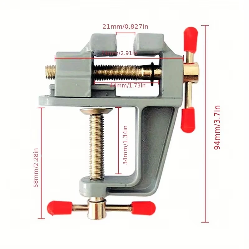 Mini Aluminum Bench Vise – 3.5" Clamp-On Hobby & Jeweler Vise - Image 6
