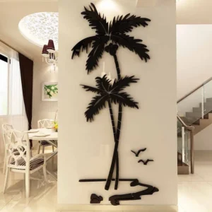 3D Coconut Tree Acrylic Mirror Wall Stickers for Bedroom & Living Room