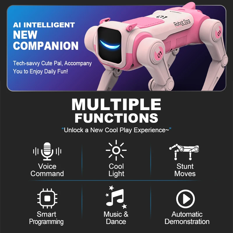 RC Smart Robot Dog with Voice Command, Dancing & Stunt Moves - Image 2
